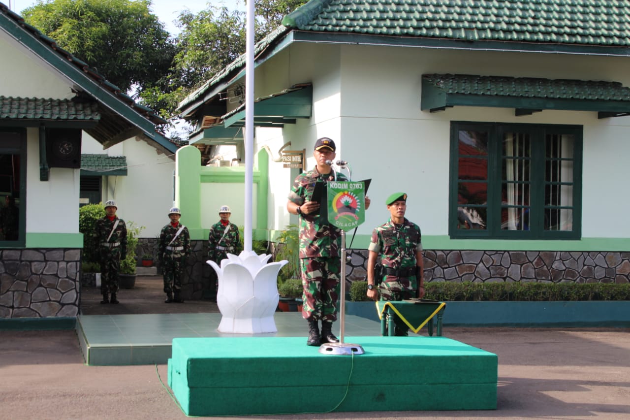 Pimpin Upacara Bendera 17-an, Dandim Cilacap Bacakan Amanat Panglima TNI