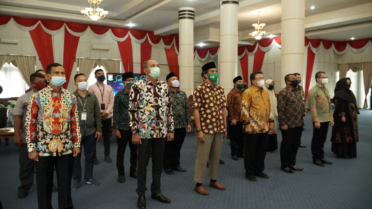 Gubernur Riau Kukuhkan 11 TPKAD Kabupaten/Kota di Provinsi Riau melalui Video Conference