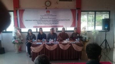 Ketua KPUD Sitaro Buka Rapat Verifikasi Faktual Kepengurusan dan  Keanggotaan Parpol, Calon Pesrta Pemilu 2024