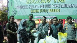 Sambut Hari Raya Idul Fitri, TNI Gelar Bazar Murah di Halaman Kodim 0713 Brebes