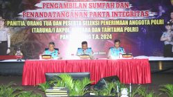 Polda Jateng Gelar Pengambilan Sumpah dan Penandatanganan Pakta Integritas Penerimaan Polri TA 2024